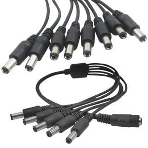 5.5 x 2.1mm DC 전원 분배기 케이블 1개 암 - 2/3/4/5/6/8개 수 Y 스플리터 어댑터 CCTV 카메라 LED 스트립