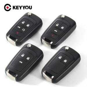 KEYYOU 2 버튼 플립 접이식 자동차 원격 키 케이스 쉘 VAUXHALL OPEL ignia Astra J Mokka Adam Cascade Ka
