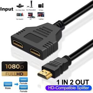 1입력 2출력 HDTV 분배기 케이블 1080P 듀얼 포트 어댑터 (TV 박스  PC  노트북  PS4  Xbox에서 모니터  프