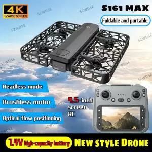 2025 신형 미니 S161 MAX 드론 카메라 4K HD 전문가용 듀얼 카메라 4.5인치 화면 UAV 화면 탑재 브러시리스