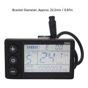 전기 스쿠터 변환 LCD-S866-1 디스플레이 6P 방수 커넥터 포함 산악 자전거 LCD 패널 부품