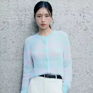 셀렙샵에디션 최초가 79,900 26SS 알파카 혼방 체크레이어드 가디건