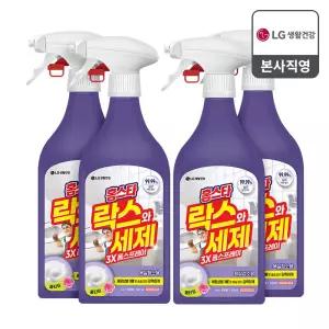 홈스타 락스와세제 3X 욕실 청소 찌든때 폼스프레이 500ml(후로랄향) 4개 샤워부스 화장실 타일 줄눈 수전