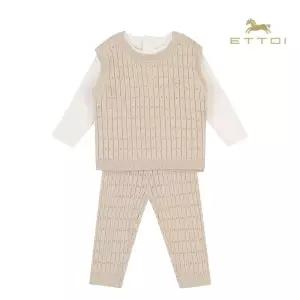[롯데백화점]에뜨와 아담니트베스트 3PCS 07T523201/출산,백일,돌선물,조카선물,유아외출복