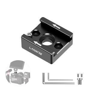 Lanxire 콜드 슈 마운트 어댑터, 1/4 인치 스레드 브래킷, SmallRig 카메라 케이지, 마이크, LED 조명과 호