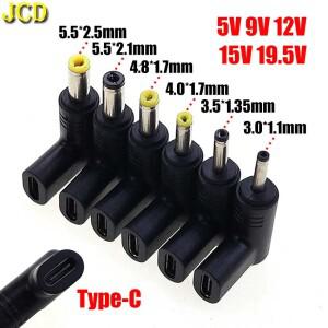 USB C PD to DC 전원 커넥터 5V 9V 12V 19.5V 타입-C 여성형 잭 남성형 플러그 충전 어댑터 컨버터 라우터