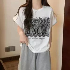 티셔츠 여리핏 반팔 레이스 나그랑 3col