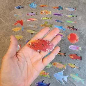 50매 물고기 스티커 학교 다이어리