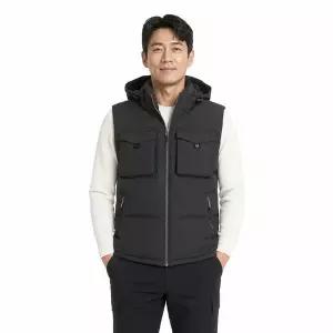 [하프클럽/]남성 겨울 후드 보온 패딩 조끼 HS-VEW-4002