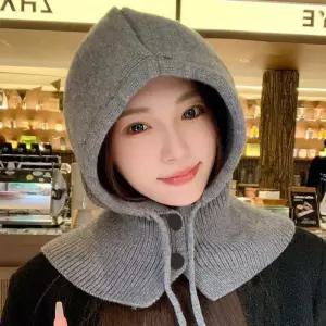 여성 후드 니트 넥워머 바라클라바