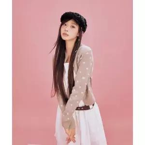 와키윌리 WACKY WILLY [지젤 ]우먼스 릴리 도트 라운드넥 가디건 그레이 WA2601CD62GR 472941