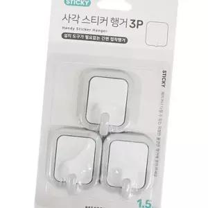 (다올)사각 스티커 행거 3p 수건 옷걸이 도어훅
