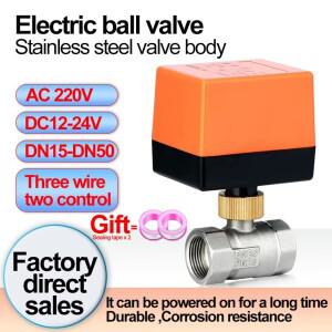 304 스테인리스강 전동 볼 밸브, 3 와이어 2 컨트롤, 전기 DC12V-24V 또는 AC220V, DN15, DN20, DN50