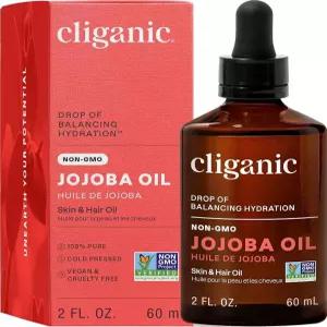Cliganic 호호바 오일 GMO 프리, 벌크 | 피부, 모발 및 얼굴을 위한 . 순수함, 콜드 프레스 자연유래 헥산