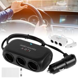 3소켓 자동차 담배 라이터 분배기 듀얼 USB LED 빠른 충전기 lPhone GPS Dashcam에 대 한 12V 24V 어댑터