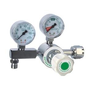 산소 실린더 4000psi 용 이중 게이지 유량계 조절기가있는 고압 의료용 조절기 CGA540