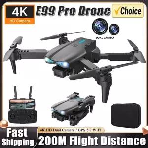 E99Pro RC 드론 4K 전문가용 광각 듀얼 HD 카메라 접이식 RC 헬리콥터 5G WIFI FPV 고도 유지 기능 탑재
