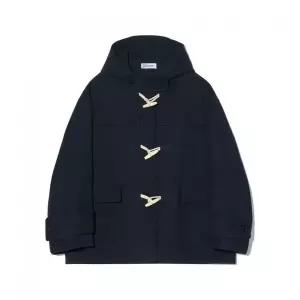 파르티멘토 오버사이즈 멜톤 콘보이 더플 코트 네이비