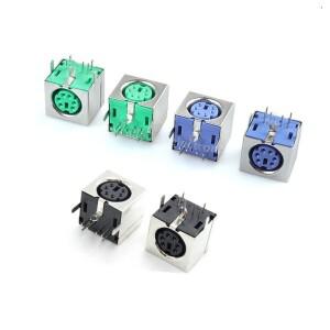 10PCS 키보드 소켓 PS2 6P 보라색 녹색 마우스 6핀 커넥터