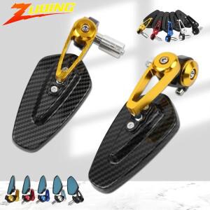 7/8 22mm CNC 오토바이 백미러 범용 투명 유리 스쿠터 바 엔드 핸들 후면보기 액세서리