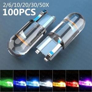 W5W LED 자동차 조명, 번호판 램프, 돔 독서 DRL 전구 액세서리, COB 유리, 6000K 화이트, 12V, T10