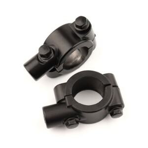 스레드 오토바이 미러 마운트 클램프 거치대 어댑터, 블랙, 22mm 핸들 바, 10mm, 8mm, 6mm, 2 개