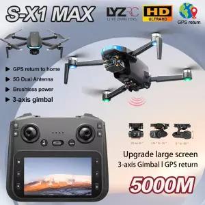 S-X1 MAX GPS 드론 4K 전문가용 HD 카메라 3축 짐벌 5G 디지털 이미지 전송 대형 스크린 FPV 드론 RC 쿼드