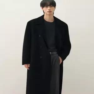 [국내정품] 드로우핏 DRAW FIT 핸드메이드 캐시미어 더블 로브 코트 [BLACK] DFCT3406BK