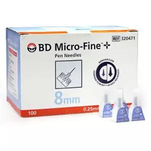 BD 인슐린 펜니들 마이크로파인 31G 8mm 100 개 320471 멸균 주사침 바늘