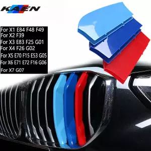 자동차 그릴망 튜닝 3Pcs 그릴 스트립 BMW 호환 X1 X2 X3 X4 X5 X6 X7 E84 F48 F49 F39 E83 F25 G01 F26 G0