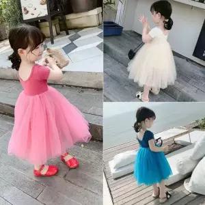 어린이집 망사드레스 등원복 원피스 유아 실내복 반팔 키즈 아동 마카롱 벌룬 여아 유치원
