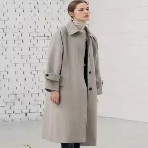 [국내정품] 드로우핏 DRAW FIT 소프트 캐시미어 싱글 발마칸 코트 [M.GREY] DFWMCT3405MGY