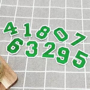 빈티지 옷 의류와펜 그린 자수 티셔츠패치 숫자 패치 초록 와펜 리폼 의류리폼 옷리폼