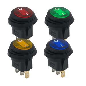 1pcs KCD105방수 버튼 12V 220V 라이트 로커 스위치 오프닝 20MM 보트 모양의 라운드 3Pin 실버 포인트