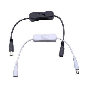 인라인 304 스위치 켜기 끄기 여성 남성 전원 케이블 5.5x2.1mm DC 커넥터 CCTV LED 스트립 빛에 대 한 5V