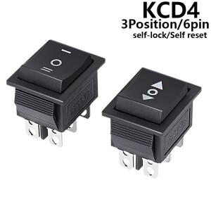 DIY 로커 스위치 전원 램프 라이트 포함, 보트 3 포지션 6 핀 단추 래칭, 온-오프 온, KC4 16A 250VAC 20A