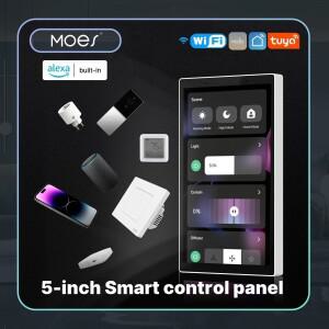 MOES Tuya Wifi 스마트 5인치 터치 스크린 미국 센터 제어판 음성 Alexa 및 ZigBee 게이트웨이 내장 장면