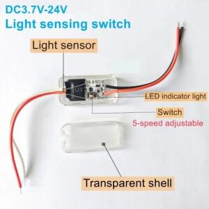 사진 제어 센서 5단계 조절 집열판 스위치 DC 3.7V 5V 12V 24V 자동 ON OFF 집열판전지 가로등 5A