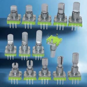 10개 EC11 로터리 엔코더 스위치 30단계 푸시 버튼 5핀 차량 내비게이션 볼륨 조절 코드