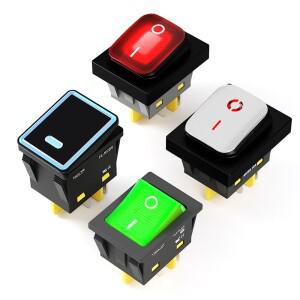 1PCS 30x22mm 로커 스위치 DPST 헤비 듀티 30A T85 정격 IP67 방수 12-24V/110-220V 해양 보트 자동 토글