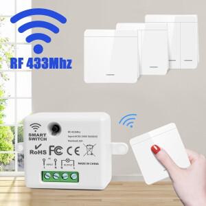 무선 조명 스위치 433MHz 원격 제어 1/2/3Gang 인터럽터 벽 스마트 10A 110V 220V 램프 LED