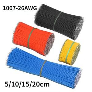 100 개/몫 26AWG 주석 도금 브레드 보드 PCB 솔더 케이블 5/10/15/20CM 점퍼 와이어 도체 DIY 전자 커넥터