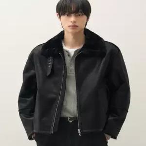 [국내정품] 드로우핏 DRAW FIT 오버사이즈 스웨이드 라인 무스탕 자켓 [ALL BLACK] DFJK2402BKBK