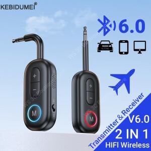블루투스 6.0 오디오 송신기 3.5MM AUX Hifi 스테레오 음악 무선 어댑터 (자동차 비행기 TV PC 헤드폰 용
