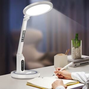 LED 시계 테이블 램프 USB 충전식 디밍이 가능 책상 플매트 카펫 러그인 조명 접이식 눈 보호 독서 야간