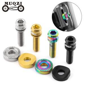 MUQZI M5x17mm 전면 변속기 티타늄 볼트 도로 자전거 시프터 클램프 와셔 볼트가있는 초경량 나사