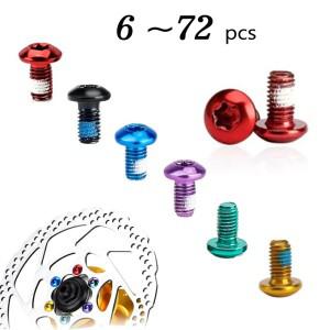 6~ 72pcs 자전거 디스크 브레이크 로터 오점 T25 M5x9 도로 MTB 고정 부품에 대 한 철강 다채로운 나사