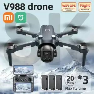 샤오미 미지아 V988 드론 4K 프로페셔널 8K HD 듀얼 카메라 5G WIFI 브러시리스 모터 FPV 쿼드콥터 접이식