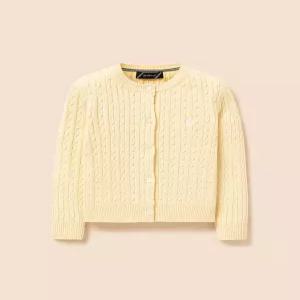 빈폴 BEANPOLE 키즈 Essential 여아 수피마 슬림 면 케이블 카디건 옐로우 GM002607