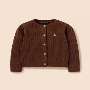 빈폴 BEANPOLE 키즈 Essential 여아 울혼방 케이블 카디건 브라운 GM0026081375895